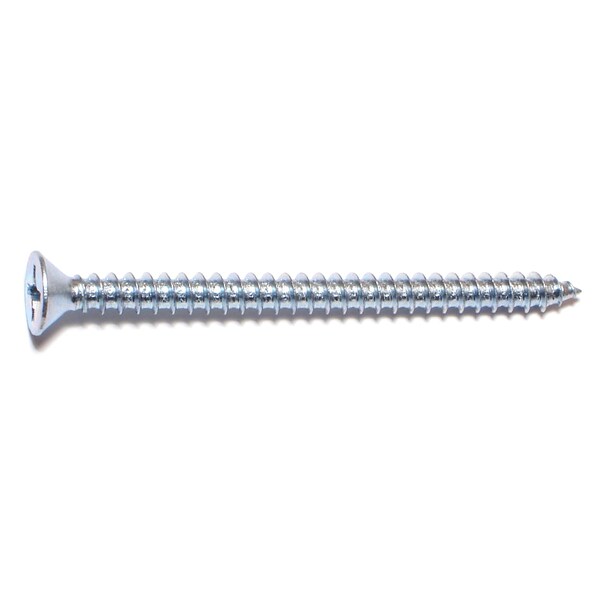 Midwest Fastener Sheet Metal Screw, #12 x 3 in, Zinc Plated Steel Flat Head Phillips Drive, 20 PK 932083 - main
